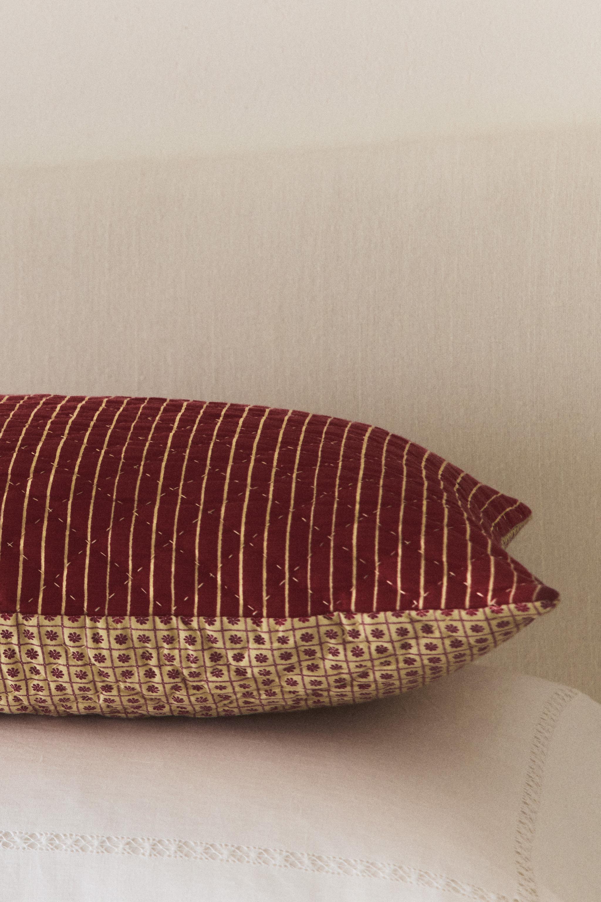 FLORAL AND STRIPED THROW PILLOW COVER | KATHARINE POLE